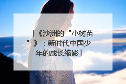 《沙洲的“小树苗”》：新时代中国少年的成长缩影