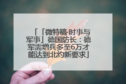 「微特稿·时事与军事」德国防长：德军需增兵多至6万才能达到北约新要求