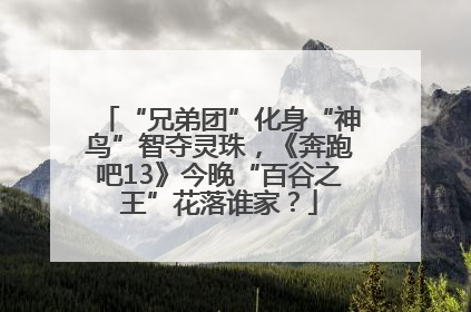 “兄弟团”化身“神鸟”智夺灵珠，《奔跑吧13》今晚“百谷之王”花落谁家？