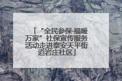 “全民参保·福暖万家”社保宣传服务活动走进泰安天平街道岩庄社区