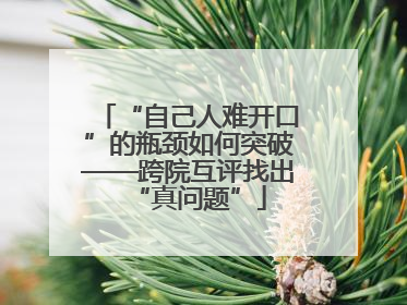“自己人难开口”的瓶颈如何突破——跨院互评找出“真问题”