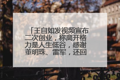 王自如发视频宣布二次创业，称离开格力是人生低谷，感谢董明珠、雷军，还回应了“工资条”：清楚自己要什么……