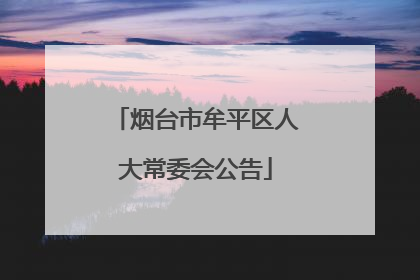 烟台市牟平区人大常委会公告