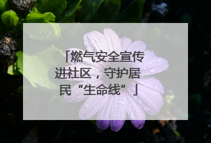 燃气安全宣传进社区，守护居民“生命线”