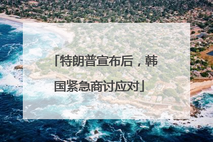 特朗普宣布后，韩国紧急商讨应对