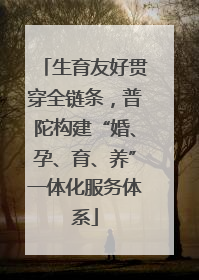 生育友好贯穿全链条，普陀构建“婚、孕、育、养”一体化服务体系