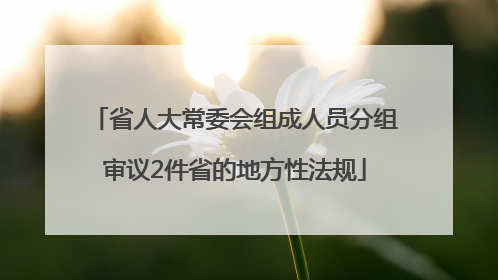 省人大常委会组成人员分组审议2件省的地方性法规