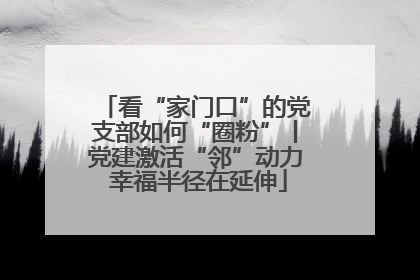 看“家门口”的党支部如何“圈粉”丨党建激活“邻”动力 幸福半径在延伸