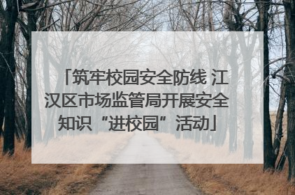 筑牢校园安全防线 江汉区市场监管局开展安全知识“进校园”活动