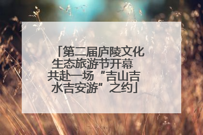 第二届庐陵文化生态旅游节开幕 共赴一场“吉山吉水吉安游”之约