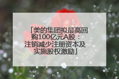 美的集团拟最高回购100亿元A股：注销减少注册资本及实施股权激励