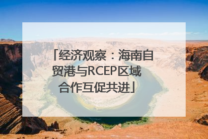 经济观察：海南自贸港与RCEP区域合作互促共进