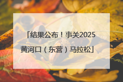 结果公布！事关2025黄河口（东营）马拉松