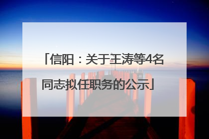 信阳：关于王涛等4名同志拟任职务的公示