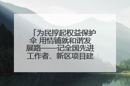 为民撑起权益保护伞 用情铺就和谐发展路——记全国先进工作者、新区项目建设中心干部卢小勇