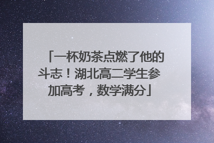 一杯奶茶点燃了他的斗志！湖北高二学生参加高考，数学满分