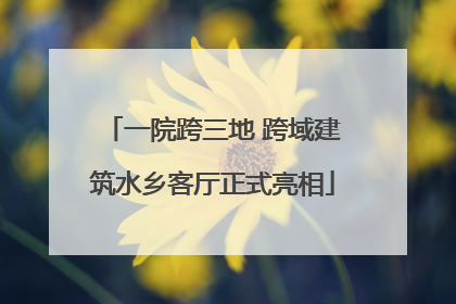 一院跨三地 跨域建筑水乡客厅正式亮相