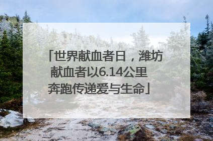 世界献血者日，潍坊献血者以6.14公里奔跑传递爱与生命