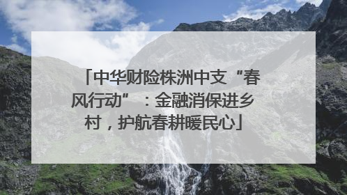 中华财险株洲中支“春风行动”：金融消保进乡村，护航春耕暖民心