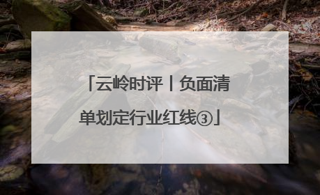 云岭时评丨负面清单划定行业红线③