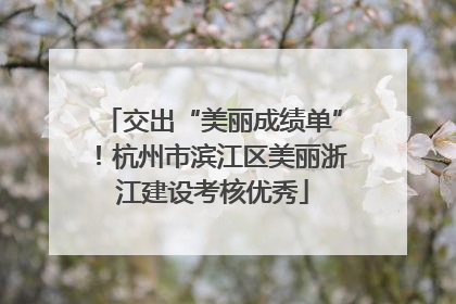 交出“美丽成绩单”！杭州市滨江区美丽浙江建设考核优秀