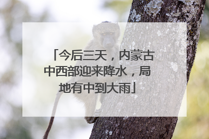 今后三天，内蒙古中西部迎来降水，局地有中到大雨