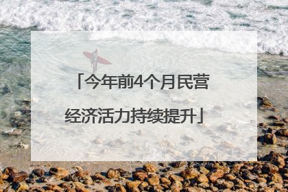 今年前4个月民营经济活力持续提升