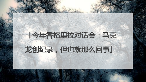 今年香格里拉对话会：马克龙创纪录，但也就那么回事