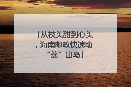 从枝头甜到心头，海南邮政快速助“荔”出岛