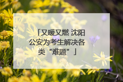 又暖又燃 沈阳公安为考生解决各类“难题”