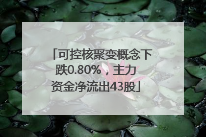 可控核聚变概念下跌0.80%，主力资金净流出43股
