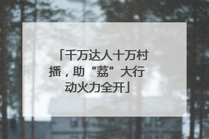 千万达人十万村播，助“荔”大行动火力全开