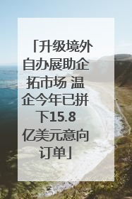 升级境外自办展助企拓市场 温企今年已拼下15.8亿美元意向订单