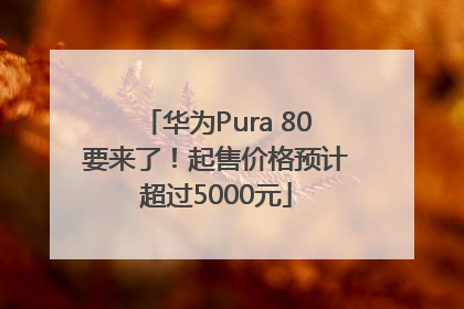 华为Pura 80要来了！起售价格预计超过5000元