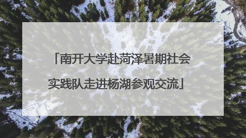 南开大学赴菏泽暑期社会实践队走进杨湖参观交流