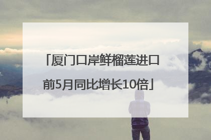 厦门口岸鲜榴莲进口 前5月同比增长10倍