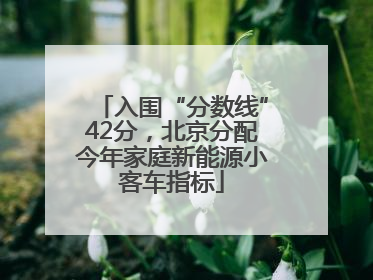 入围“分数线”42分，北京分配今年家庭新能源小客车指标