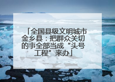 全国县级文明城市金乡县：把群众关切的事全部当成“头号工程”来办