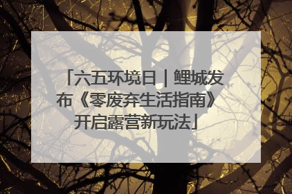 六五环境日｜鲤城发布《零废弃生活指南》开启露营新玩法
