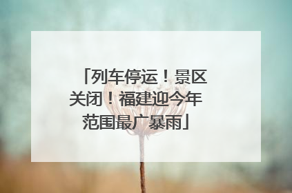 列车停运！景区关闭！福建迎今年范围最广暴雨