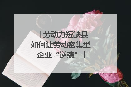 劳动力短缺县 如何让劳动密集型企业“逆袭”