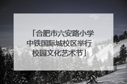 合肥市六安路小学中铁国际城校区举行校园文化艺术节