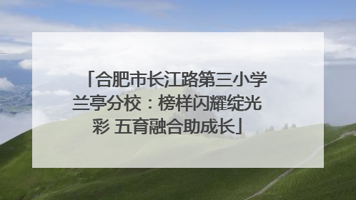 合肥市长江路第三小学兰亭分校：榜样闪耀绽光彩 五育融合助成长