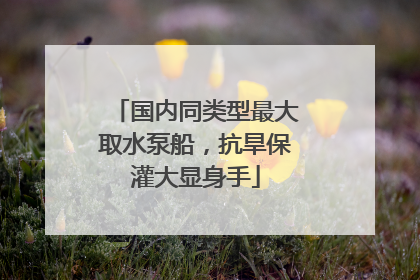 国内同类型最大取水泵船，抗旱保灌大显身手