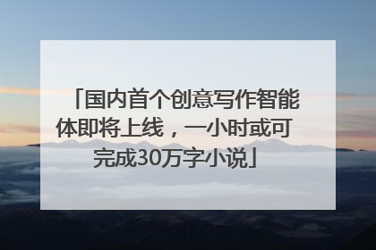 国内首个创意写作智能体即将上线，一小时或可完成30万字小说