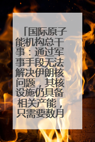国际原子能机构总干事：通过军事手段无法解决伊朗核问题，其核设施仍具备相关产能，只需要数月就能生产出浓缩铀