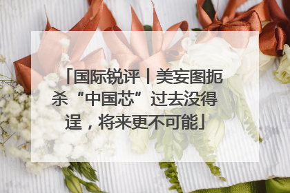 国际锐评丨美妄图扼杀“中国芯”过去没得逞，将来更不可能