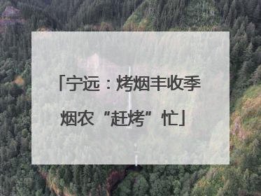 宁远：烤烟丰收季 烟农“赶烤”忙