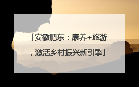 安徽肥东：康养+旅游，激活乡村振兴新引擎