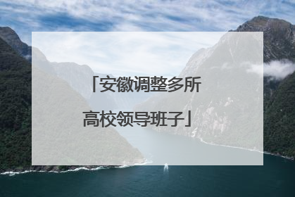 安徽调整多所高校领导班子